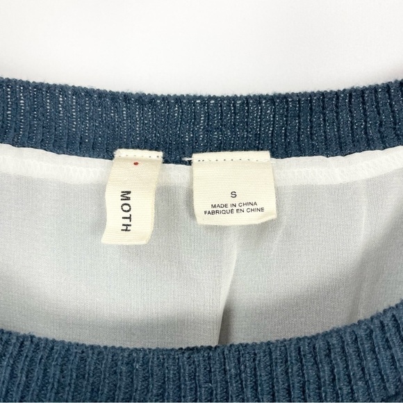 Anthropologie Moth Layered Sleeveless Knit Sweater Vest Top w /Lace Trim Medium - Picture 7 of 8